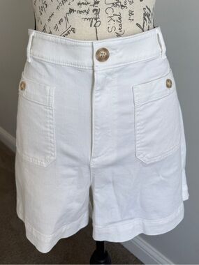 Loft Palmer White High-Waist Pocket Shorts